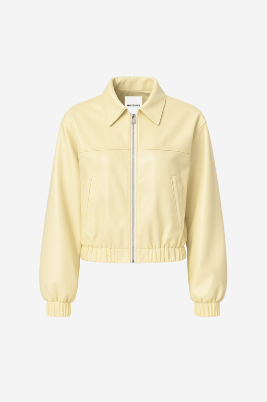 Chamarra Gina de Piel Vegana Amarilla