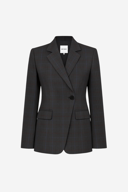 Saco Roma Gris De Cuadros