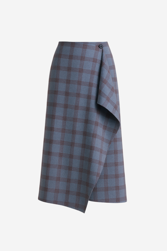 Falda Suki Azul De Cuadros