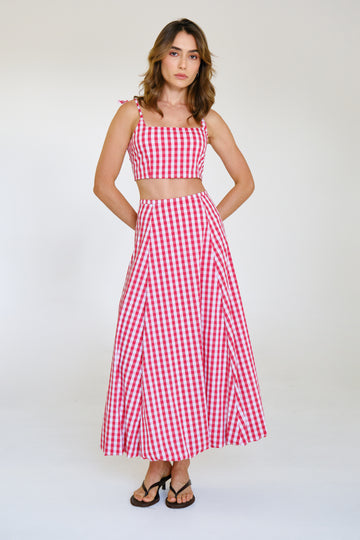 Falda Benjamin de Cuadritos Roja