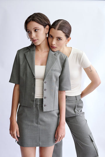 Falda Juli Rayado Greige