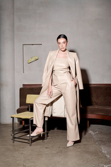 Pantalón Harvey Piel Vegana Nude