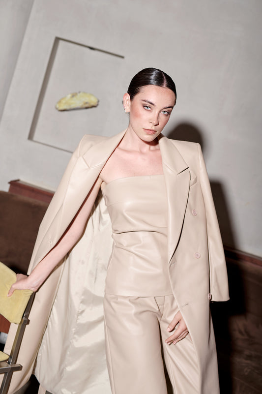 Pantalón Harvey Piel Vegana Nude