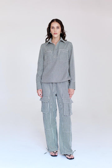 Camisa Renata de Mezclilla Rayada