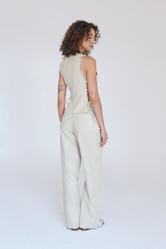 Pantalón Sam Beige Rayado