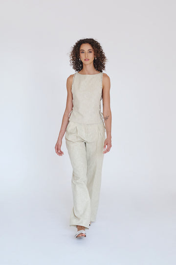 Pantalón Sam Beige Rayado