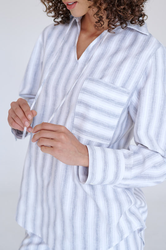 Blusa Carolina de Rayas Gris