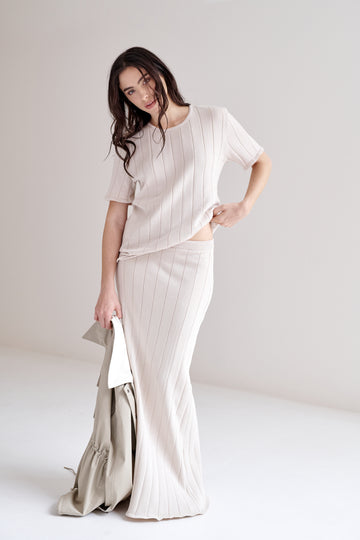 Falda Rose  Beige de Tejido de punto