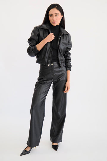 Antonia Black Vegan Leather Pants