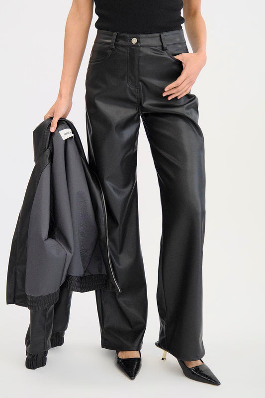 Pantalón Antonia de Piel Vegana Negro