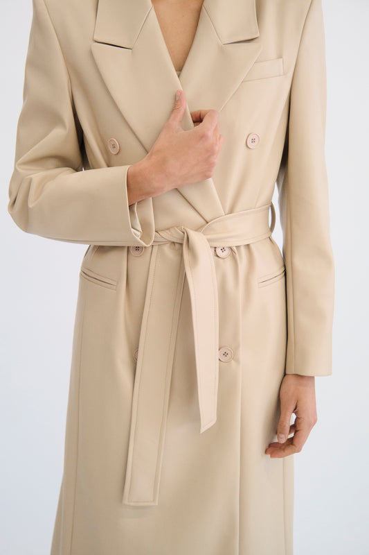 Abrigo Enzo de Piel Nude