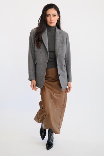 Saia de couro vegano Francis Brown