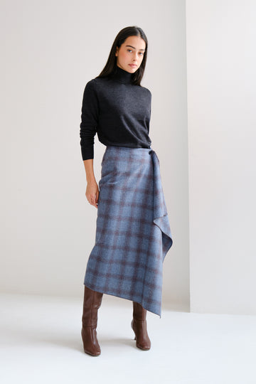 Falda Suki Azul De Cuadros