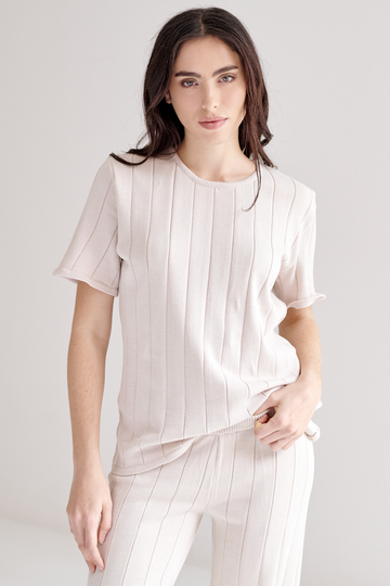 Blusa Ava  Beige de Tejido de punto