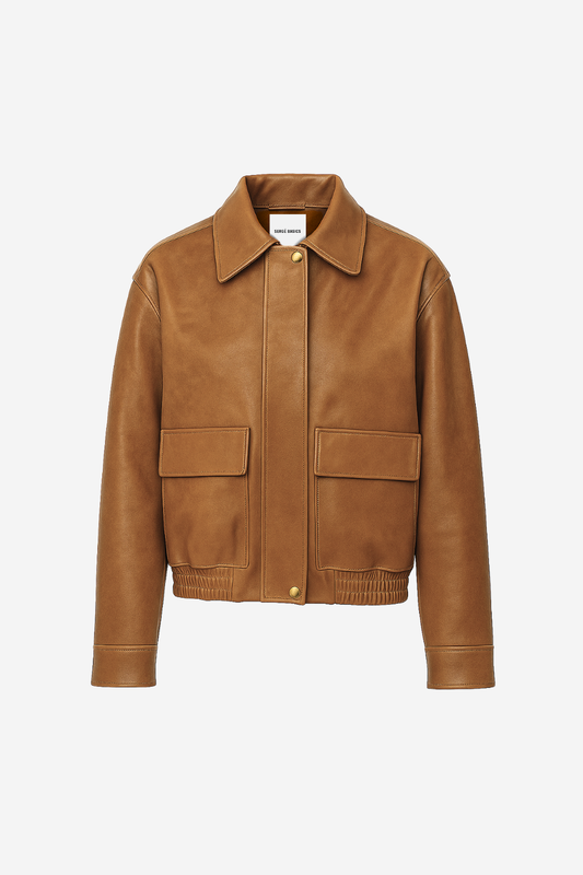 Chamarra Kat de Piel Camello