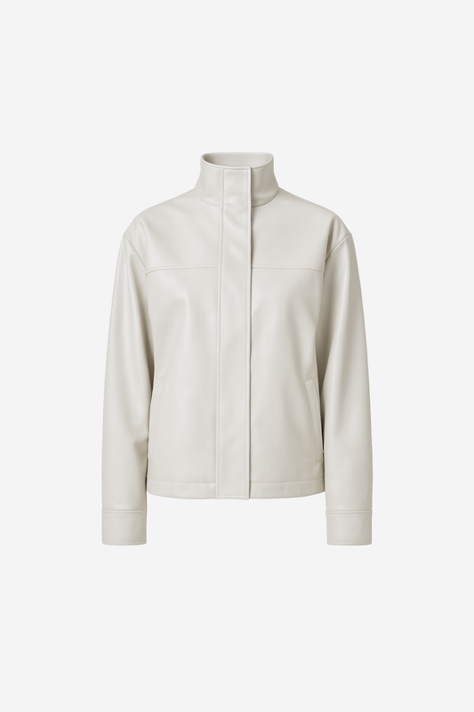 Chamarra Balbina de Piel Vegana Blanca