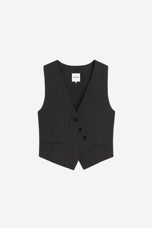 Chaleco Hermes Gris De Cuadros