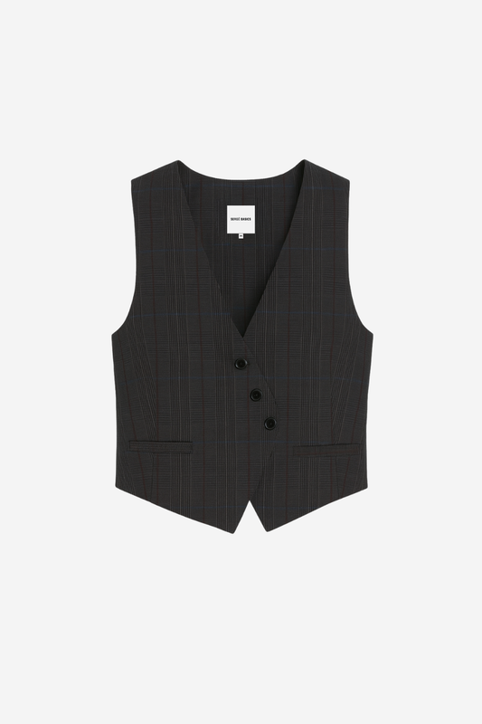 Chaleco Hermes Gris De Cuadros