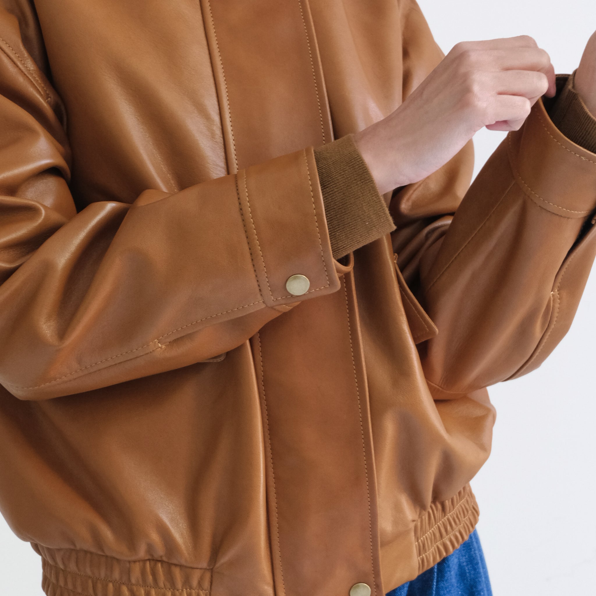 Chamarra Kat de Piel Camello