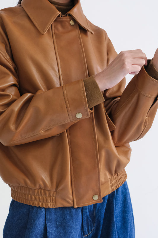 Chamarra Kat de Piel Camello