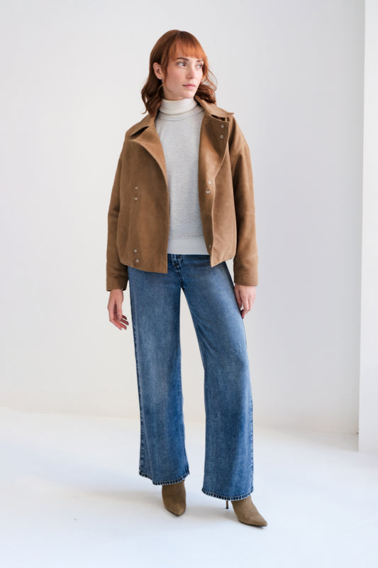 Chamarra Paige Bomber Camello