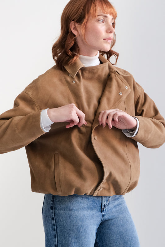 Chamarra Paige Bomber Camello