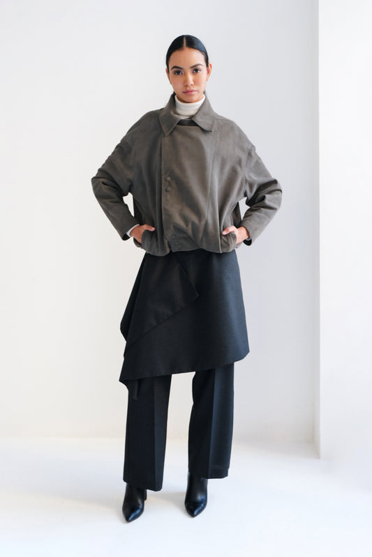 Chamarra Paige Bomber Gris