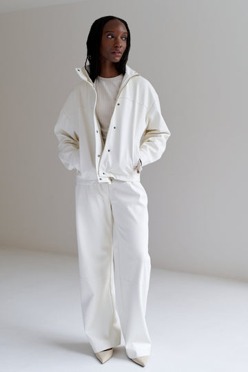 Chamarra Balbina de Piel Vegana Blanca