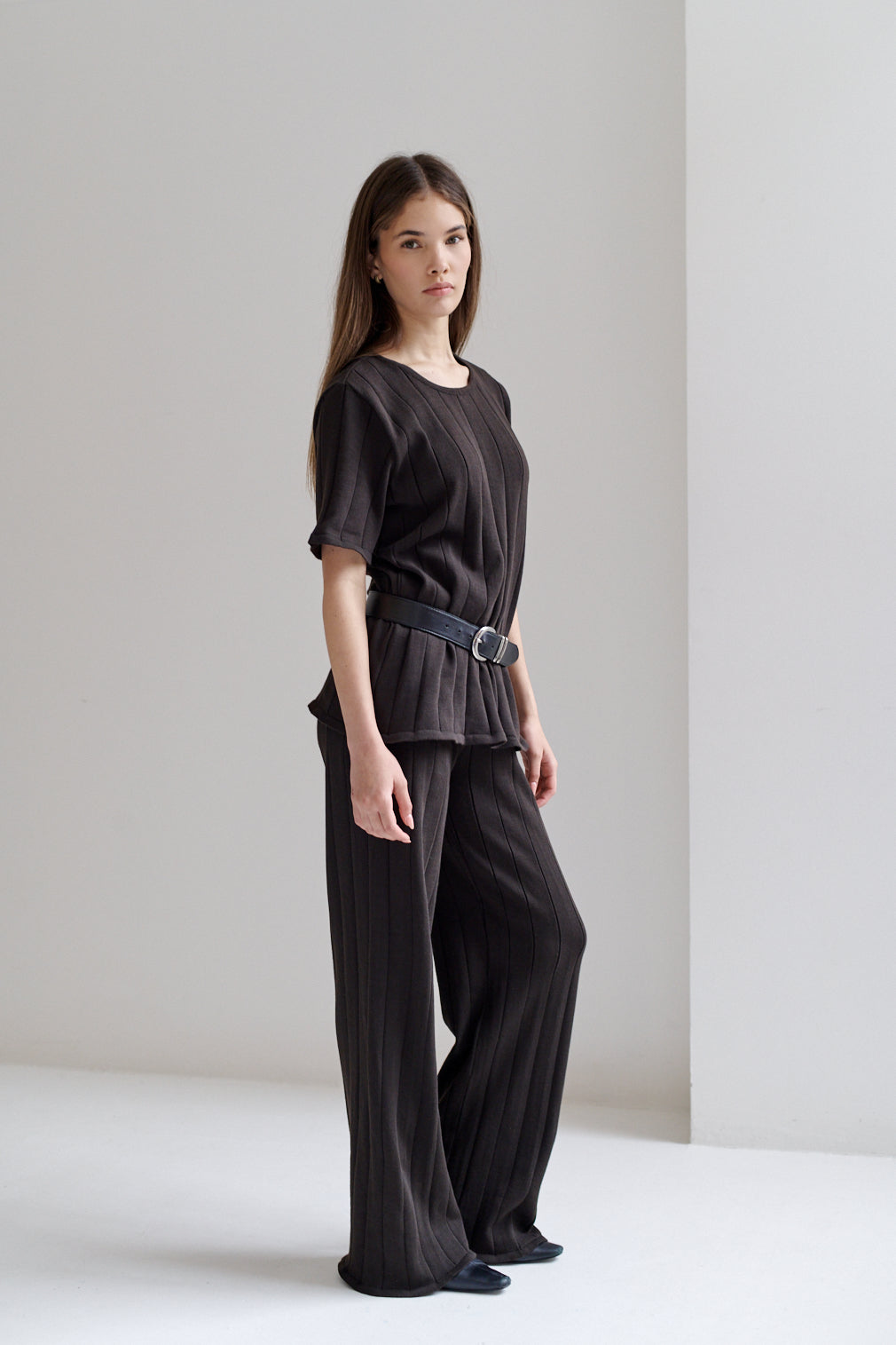 Pantalón Logan Café de Tejido de punto