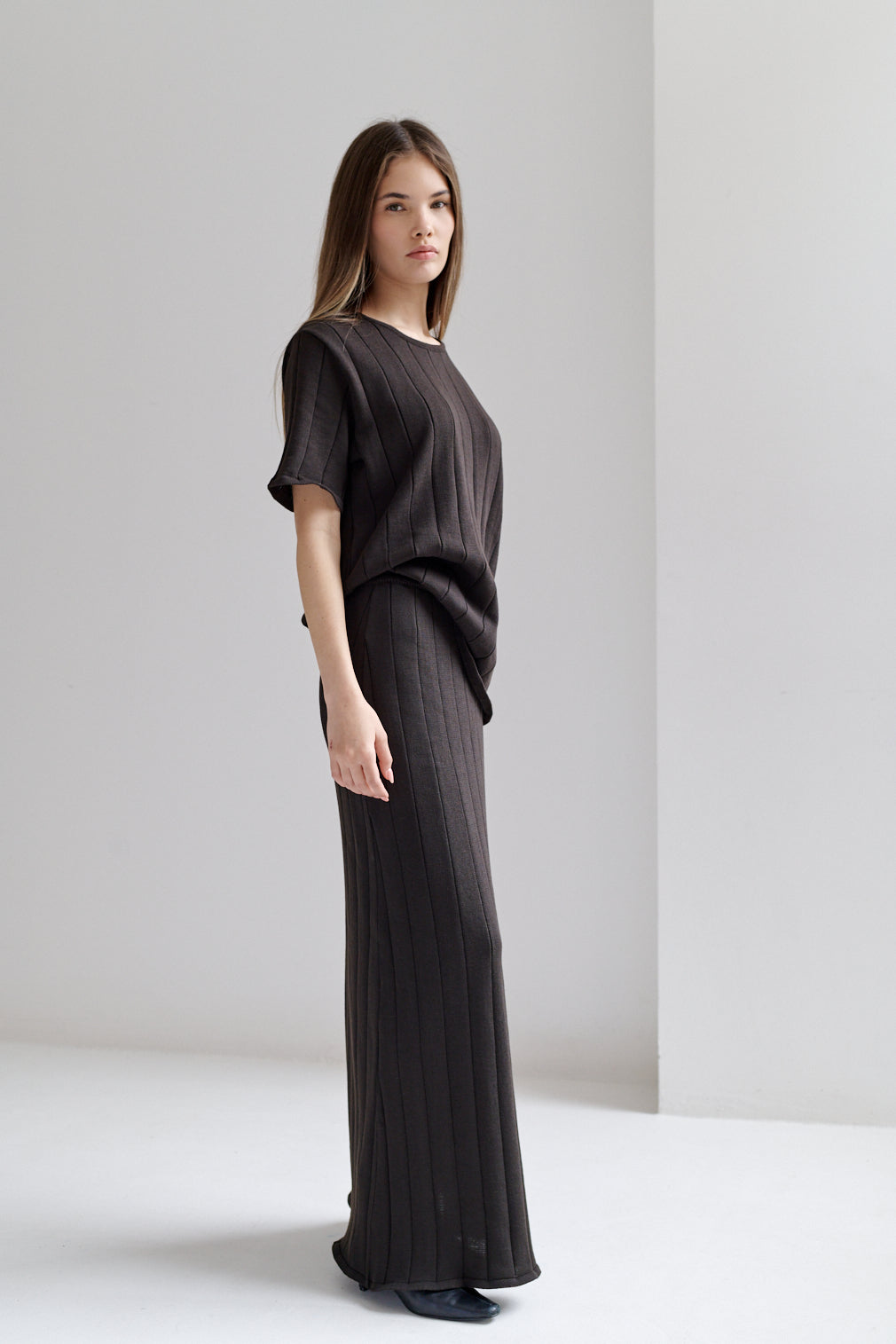 Falda Rose Café de Tejido de punto