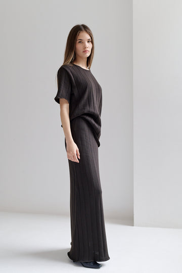 Falda Rose Café de Tejido de punto