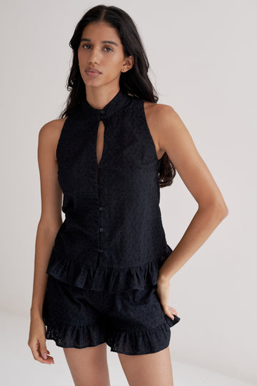 Top Violeta Negro