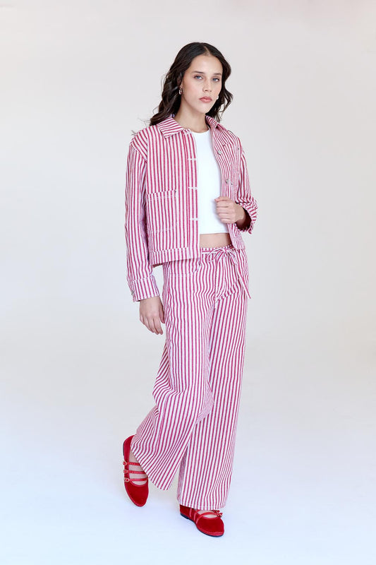 Chamarra Kimbra Rayada Roja
