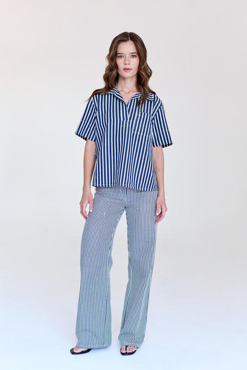 Camisa Atenea Azul Rayada