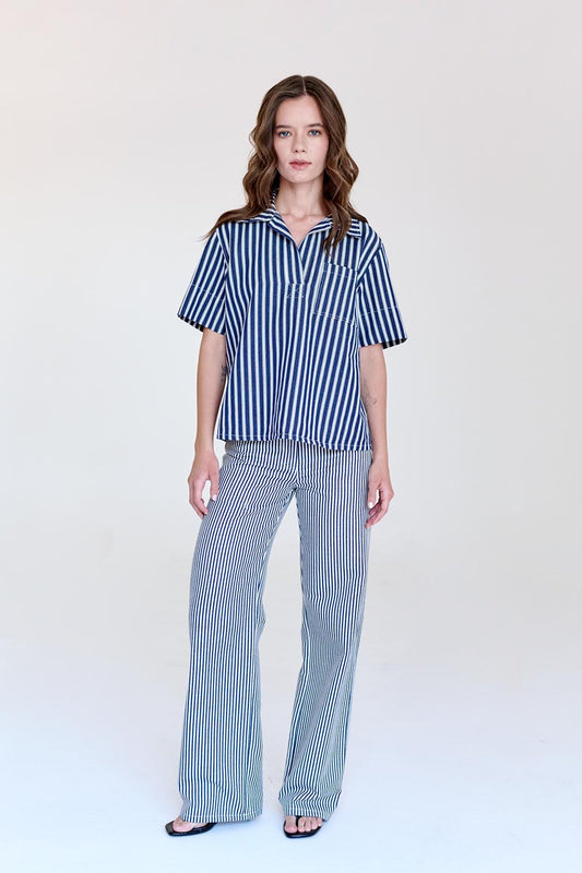 Camisa Atenea Azul Rayada