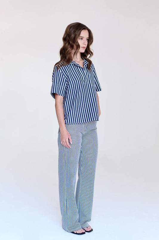 Camisa Atenea Azul Rayada