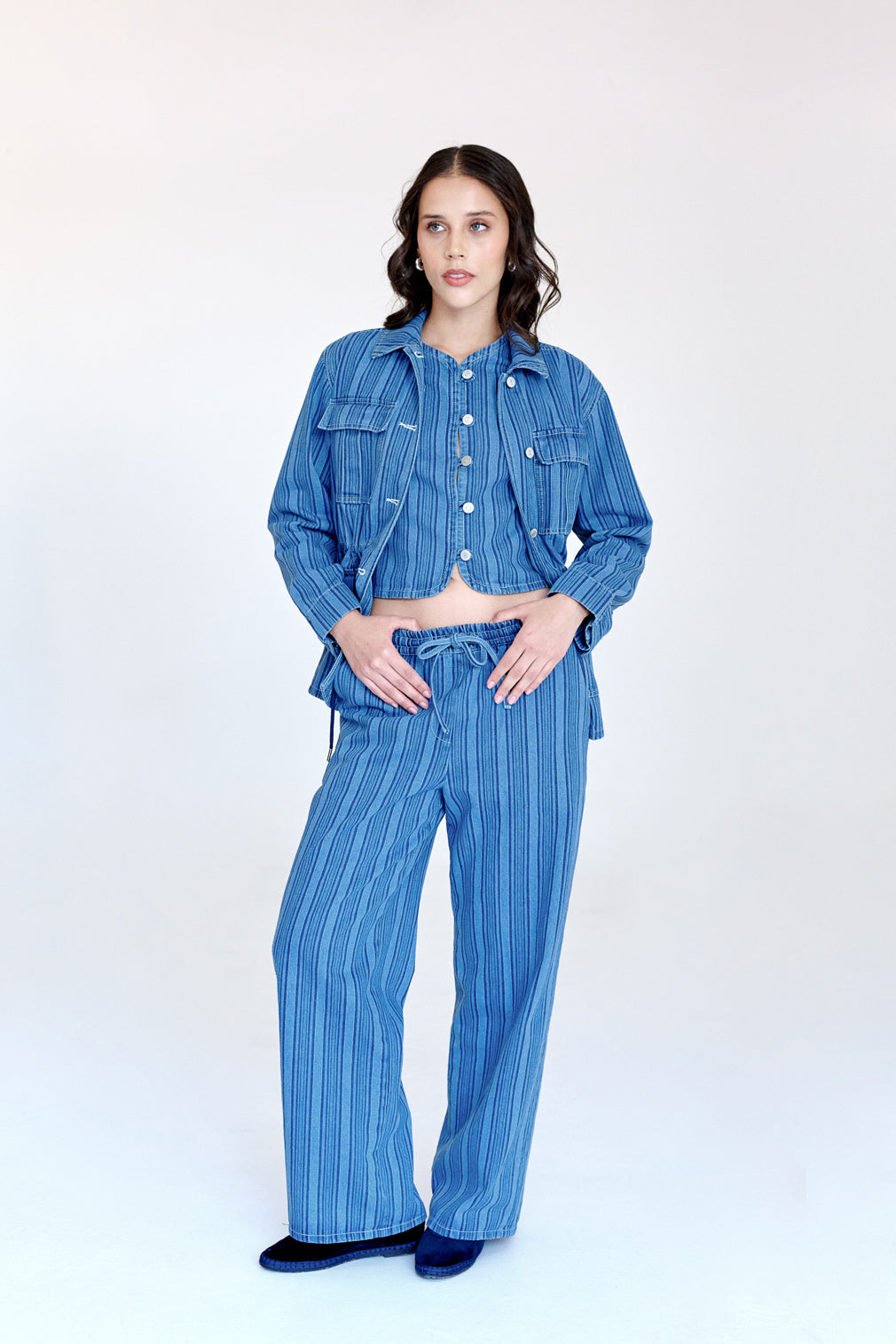 Pantalón Melina de Mezclilla Rayado