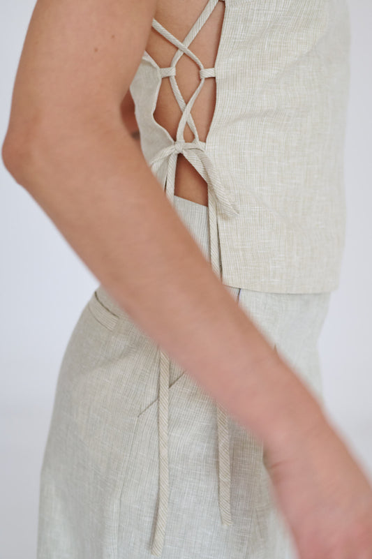 Top Pamela Beige Rayado