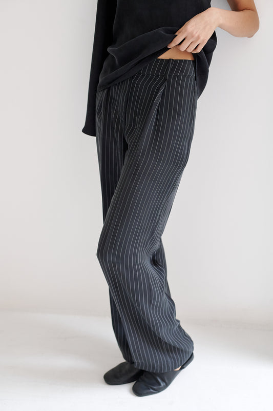 Pantalón Olsen Negro de Rayas