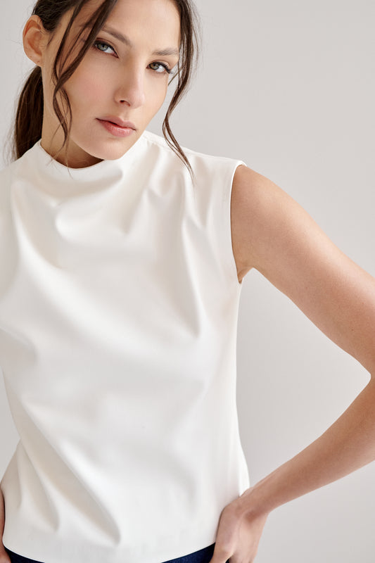 Top Chloe de Piel Vegana Blanco