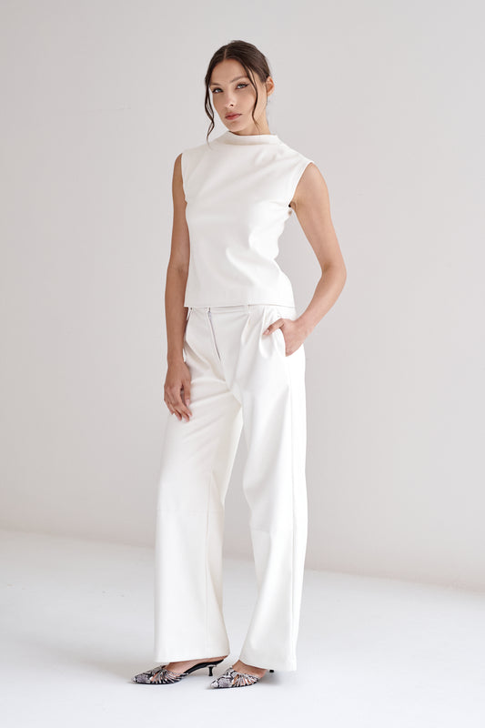 Top Chloe de Piel Vegana Blanco