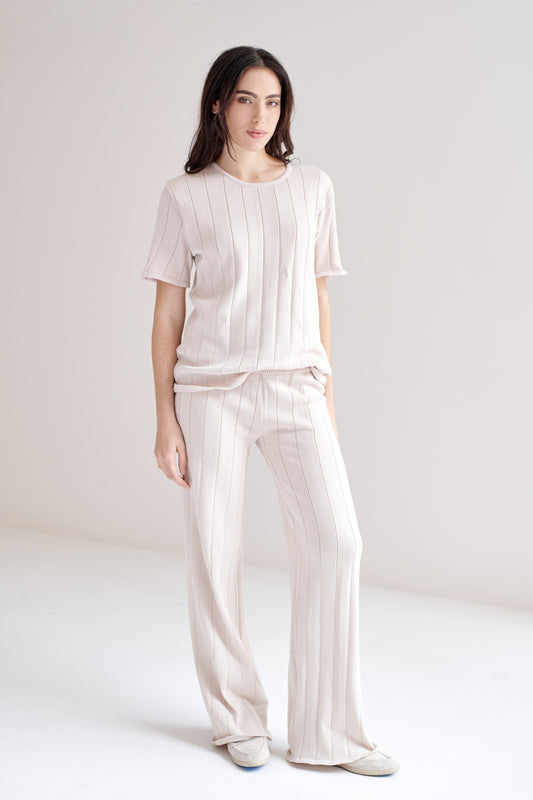 Pantalón Logan Beige de Tejido de punto