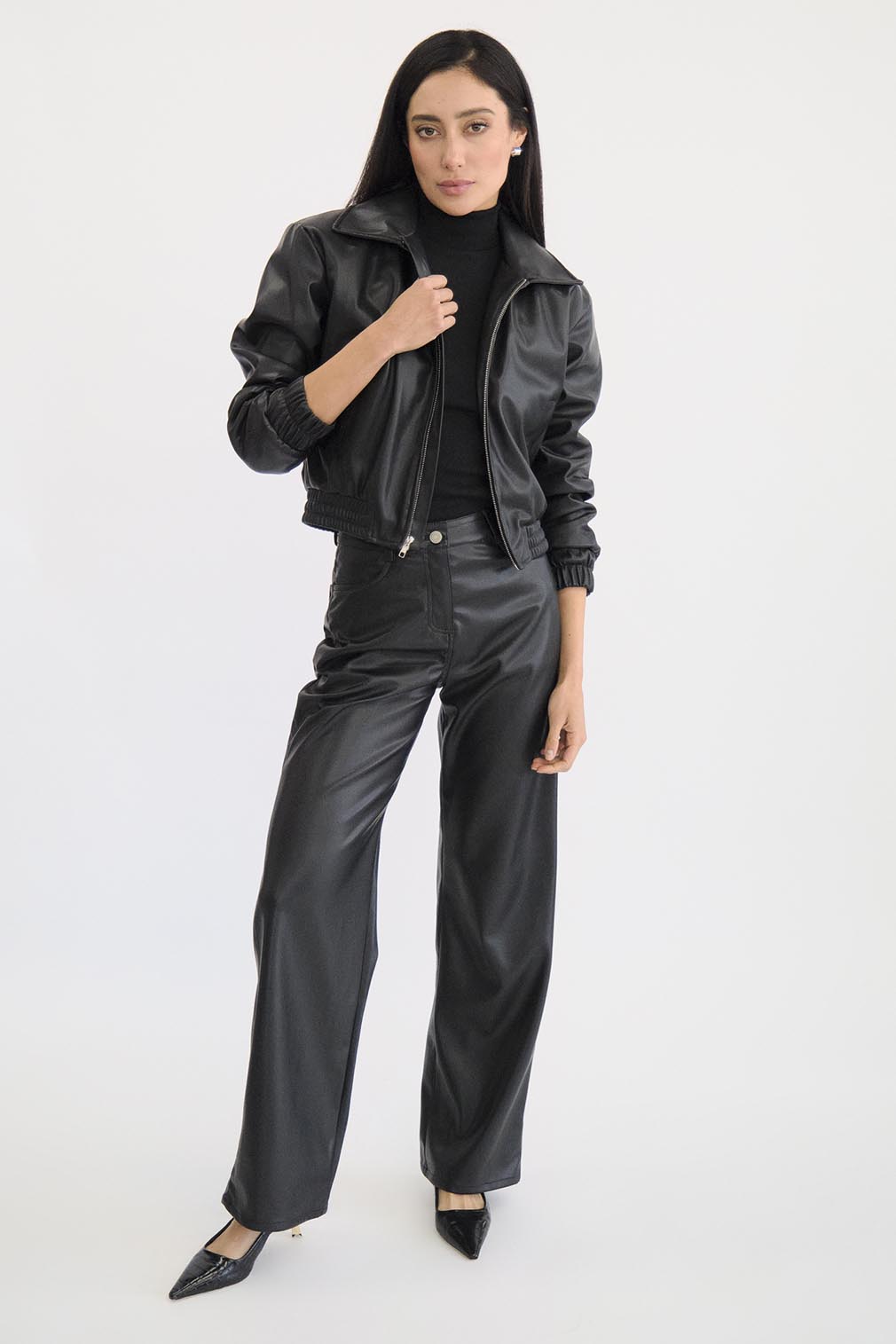Pantalón Antonia de Piel Vegana Negro