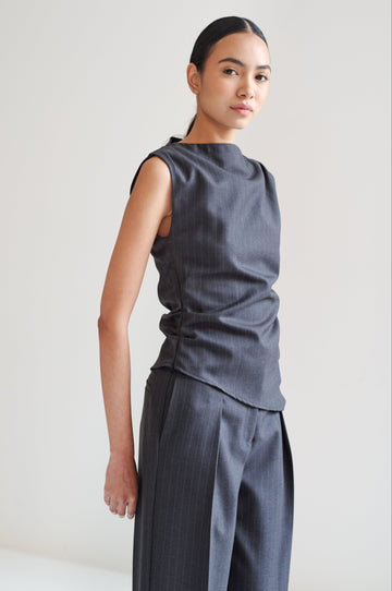 Top Phoebe Gris de Rayas