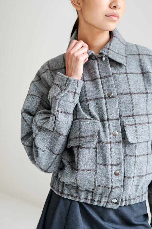 Chamarra Rob Gris de Cuadros