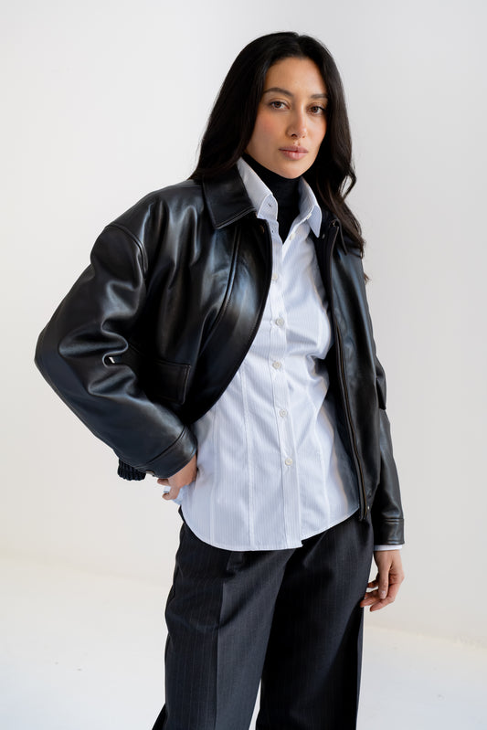 Chamarra Kat de Piel Café