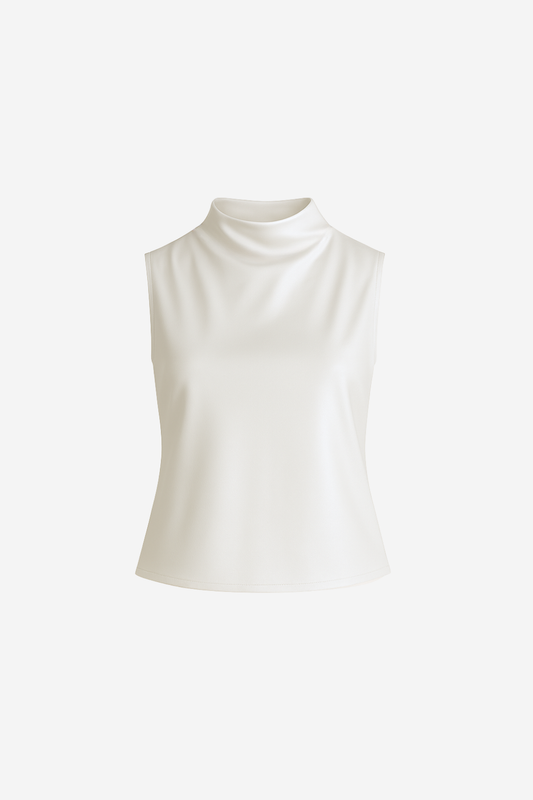 Top Chloe de Piel Vegana Blanco